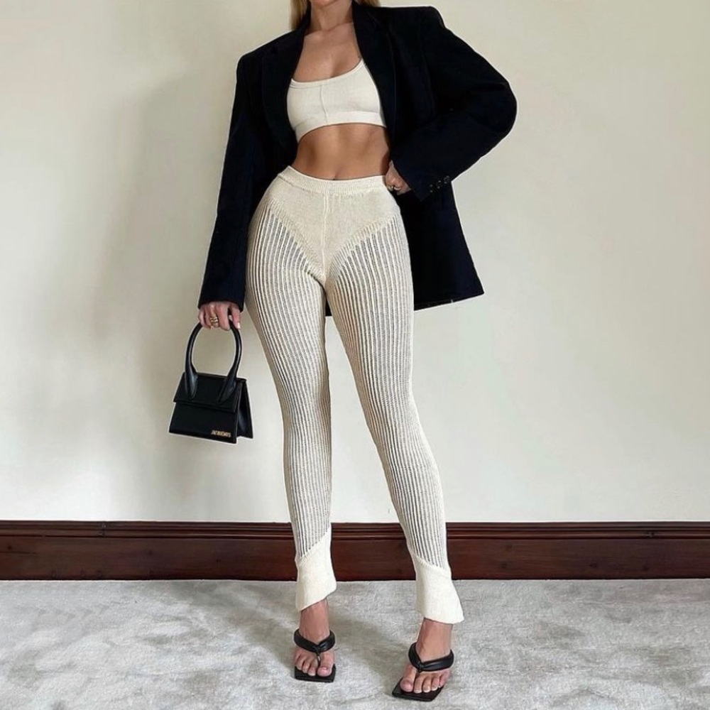 Ruve Loom knit Pants Beige